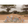 Little Dutch Dřevěné kostky 50 ks v tubě Safari friends