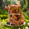 RoboTime 3D dřevěná skládačka Miniatura domečku Lesní chaloupka z pařezu