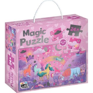 Jiri Models Třpytivé puzzle v krabičce Jednorožci