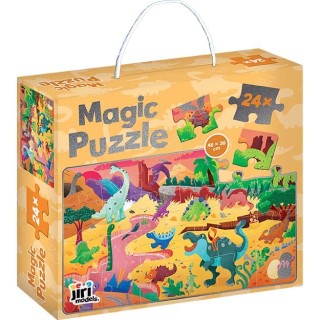Jiri Models Třpytivé puzzle v krabičce Dinosauři