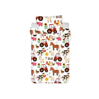 Jerry Fabrics Dětské bavlněné povlečení do postýlky Farma 90x130, 45x60 cm