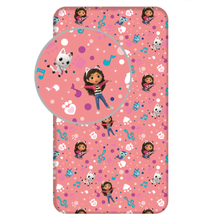 Jerry Fabrics Dětské prostěradlo Gabbys Dollhouse 90x200x25 cm