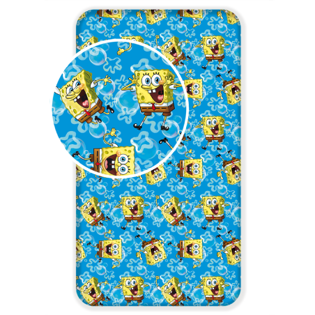 Jerry Fabrics Dětské prostěradlo Sponge Bob Blue 90x200x25 cm
