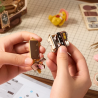 RoboTime 3D skládačka Zarážka na knihy Miniatura domečku Prázdninová kavárna