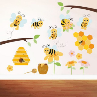 Housedecor Samolepka na zeď  Honey bee