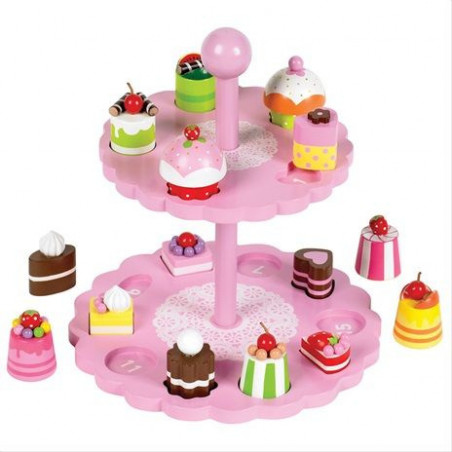 Tidlo Tidlo Růžový patrový talíř s dortíčky