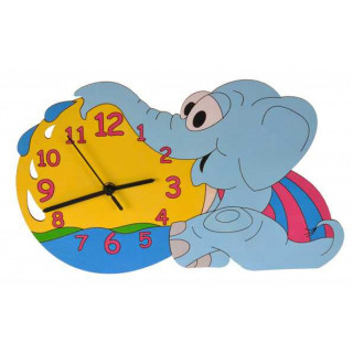 DoDo dřevěné hodiny slon 35x28cm