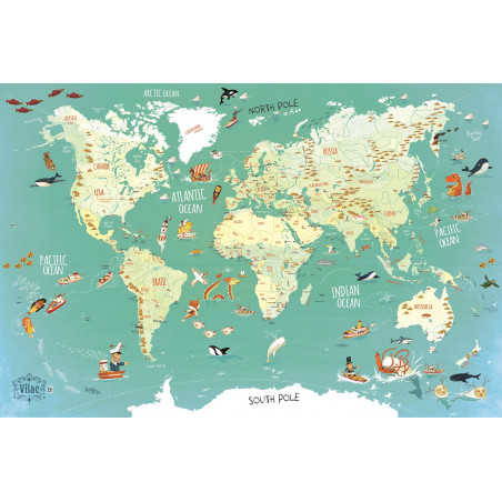 Vilac nástěnná magnetická mapa světa 78 dílků anglické texty