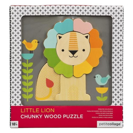 Petitcollage Dřevěné puzzle lev