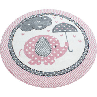 Ayyildiz Teppiche Kusový koberec Kids 570 pink kruh průměr 120 cm