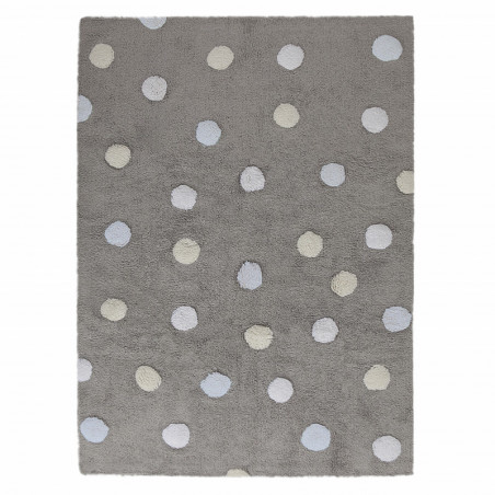Ručně tkaný kusový koberec Tricolor Polka Dots Grey-Blue 120x160 cm