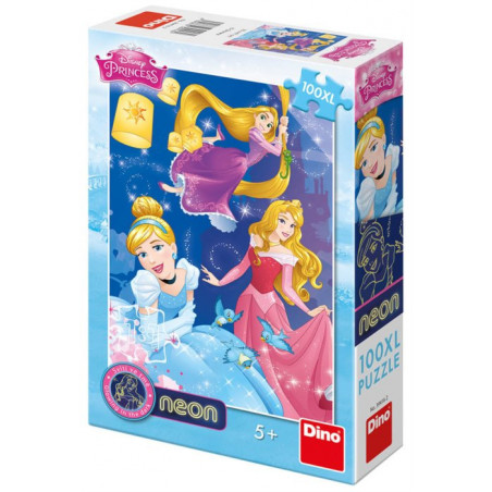 DINO Svítící puzzle Disney princezny XL 100 dílků