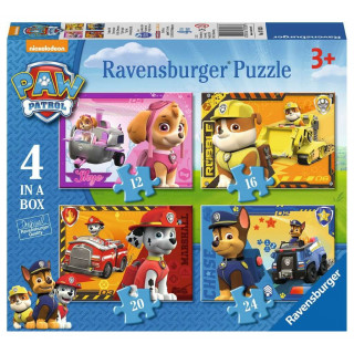 RAVENSBURGER Puzzle Tlapková patrola: Hrdinové 4v1 (12,16,20,24 dílků)
