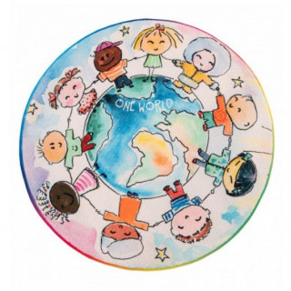 Obsession koberce Dětský kusový koberec Juno 477 World Map kruh - 80x80 (průměr) kruh cm Vícebarevná
