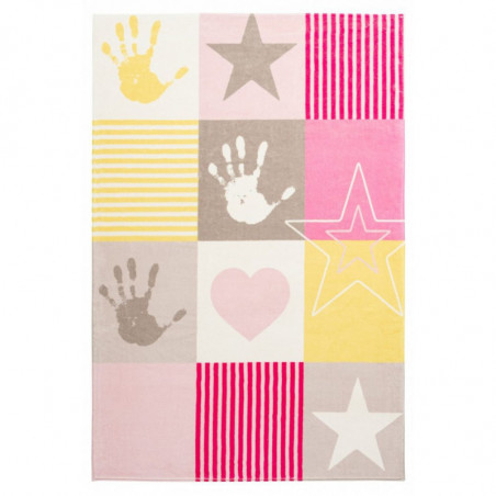 Dětský kusový koberec Stars 411 pink 120x170 cm