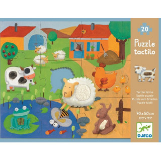 Djeco Puzzle hmatové Farma 20 dílků
