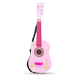 New Classic Toys Dětská kytara růžová s květinami