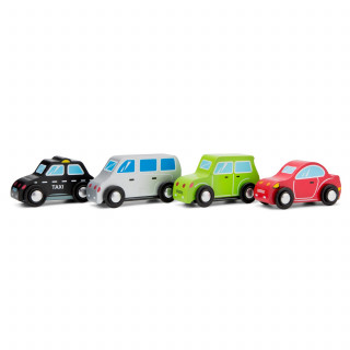 New Classic Toys Sada 4 dřevěných městských autíček