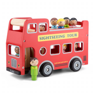 New Classic Toys Dřevěný městský autobus a 9 figurek