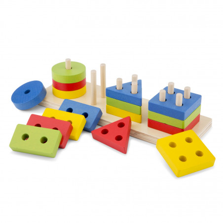 New Classic Toys Dřevěné nasazovací puzzle geometrické tvary