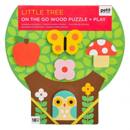 Petitcollage robustní dřevěné puzzle Malý strom