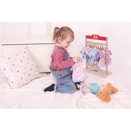 Bigjigs Toys tyrkysové šaty se svetrem pro panenku 28 cm Bigjigs Toys tyrkysové šaty se svetrem pro panenku 28 cm