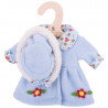Bigjigs Toys modrý kabátek s kloboučkem pro panenku 28 cm Bigjigs Toys modrý kabátek s kloboučkem pro panenku 28 cm