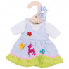 Bigjigs Toys modré puntíkované šaty s jelenem pro panenku 28 cm Bigjigs Toys modré puntíkované šaty s jelenem pro panenku 28 cm