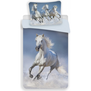 Jerry Fabrics Povlečení fototisk Horses white 140x200, 70x90 cm