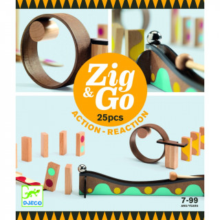 Djeco Dřevěná dráha Zig Go 25 dílků