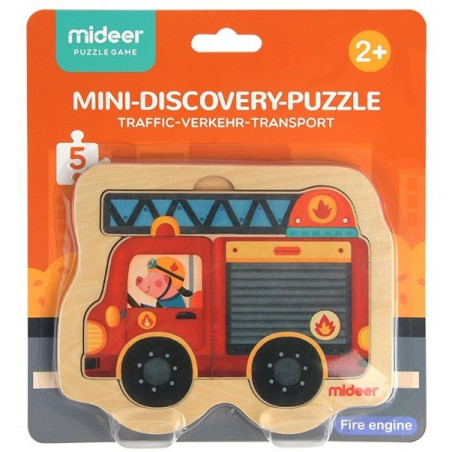 Mideer První dřevěné puzzle Mini Hasičské auto