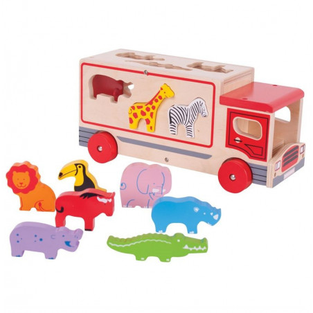 Bigjigs Toys dřevěné auto se zvířátky safari Bigjigs Toys dřevěné auto se zvířátky safari