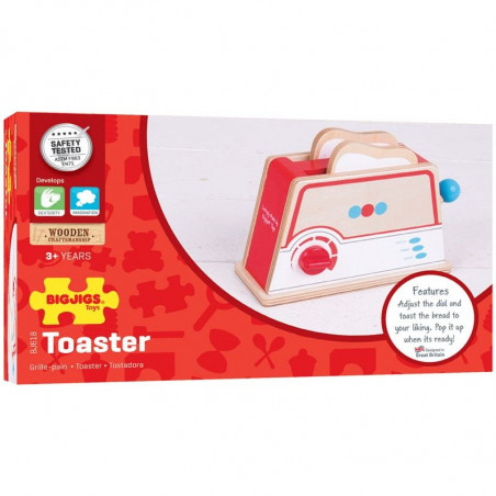 Bigjigs Toys Dřevěný toaster s puntíky Bigjigs Toys Dřevěný toaster s puntíky