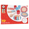 Bigjigs Toys Dřevěný jídelní servis s puntíky Bigjigs Toys Dřevěný jídelní servis s puntíky