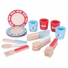Bigjigs Toys Dřevěný jídelní servis s puntíky Bigjigs Toys Dřevěný jídelní servis s puntíky