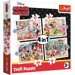 TREFL Puzzle Minnie s přáteli 4v1 (12,15,20,24 dílků)