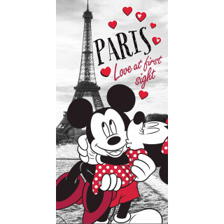 Jerry Fabrics Osuška Mickey and Minnie in Paris 70x140 cm