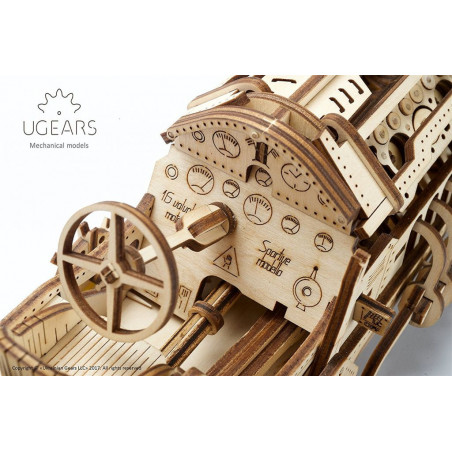 Ugears Dřevěná stavebnice 3D mechanické Puzzle Auto U-9 Grand Prix