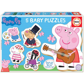 EDUCA Baby puzzle Prasátko Peppa 2, 5v1 (3-5 dílků)
