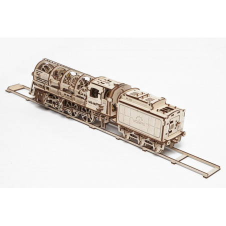 Ugears Dřevěná stavebnice 3D mechanické Puzzle Parní lokomotiva s tendrem Ugears Dřevěná stavebnice 3D mechanické Puzzle Parní lokomotiva s tendrem