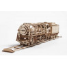 Ugears Dřevěná stavebnice 3D mechanické Puzzle Parní lokomotiva s tendrem Ugears Dřevěná stavebnice 3D mechanické Puzzle Parní lokomotiva s tendrem