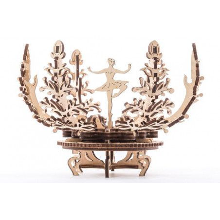 Ugears Dřevěná stavebnice 3D mechanické Puzzle Květina