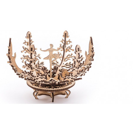 Ugears Dřevěná stavebnice 3D mechanické Puzzle Květina