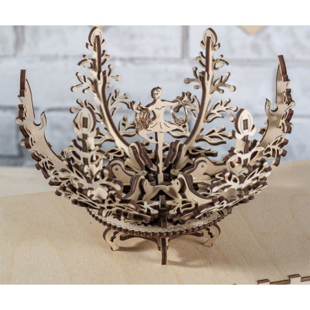 Ugears Dřevěná stavebnice 3D mechanické Puzzle Květina