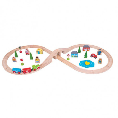 Bigjigs Rail dřevěná vláčkodráha - Osmička 40 dílů Bigjigs Rail dřevěná vláčkodráha - Osmička 40 dílů