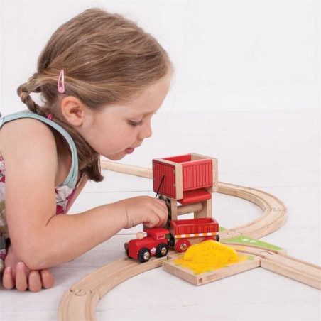 Bigjigs Rail dřevěná vláčkodráha - Věž s pískem Bigjigs Rail dřevěná vláčkodráha - Věž s pískem