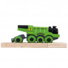 Bigjigs Rail elektrická lokomotiva zelená Flying Scotsman Bigjigs Rail elektrická lokomotiva zelená Flying Scotsman