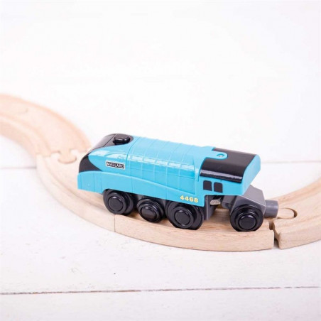 Bigjigs Rail elektrická lokomotiva modrá Mallard Bigjigs Rail elektrická lokomotiva modrá Mallard