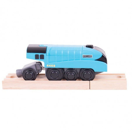 Bigjigs Rail elektrická lokomotiva modrá Mallard Bigjigs Rail elektrická lokomotiva modrá Mallard