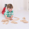 Dřevěné koleje vláčkodráhy Bigjigs - Set 24 dílů Dřevěné koleje vláčkodráhy Bigjigs - Set 24 dílů